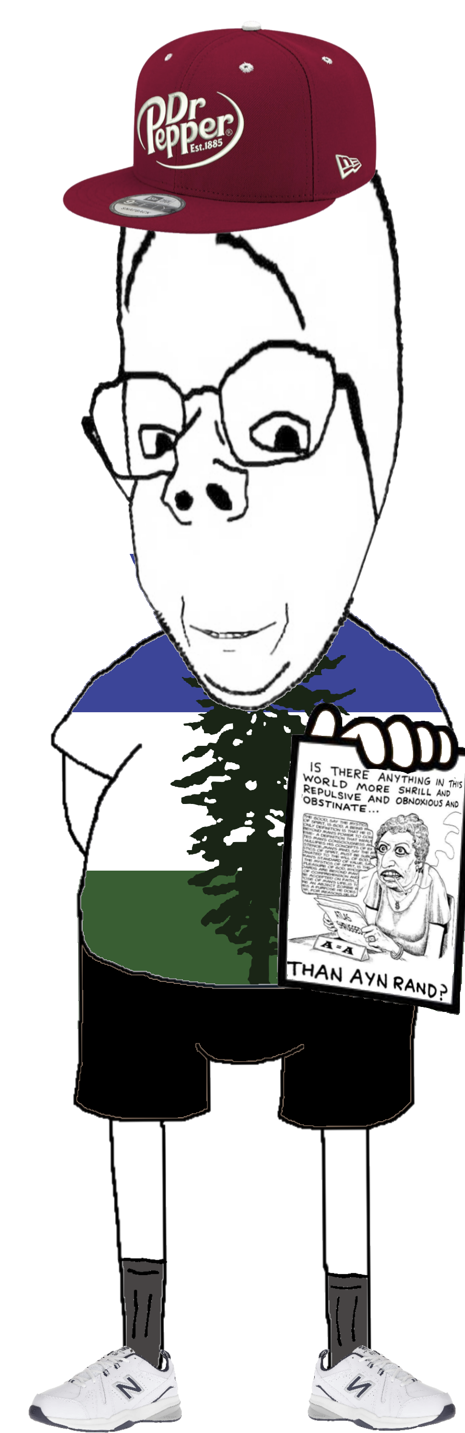 happy merchant, gapejak, rand, 1soyjak, a wyatt mann, ayn rand, bald, black eyes, black hair, cascadia