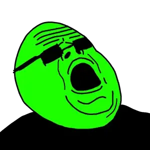 antonia, glowie, bald, black eyes, fat, glasses, glowing, green skin, no beard, open eyes