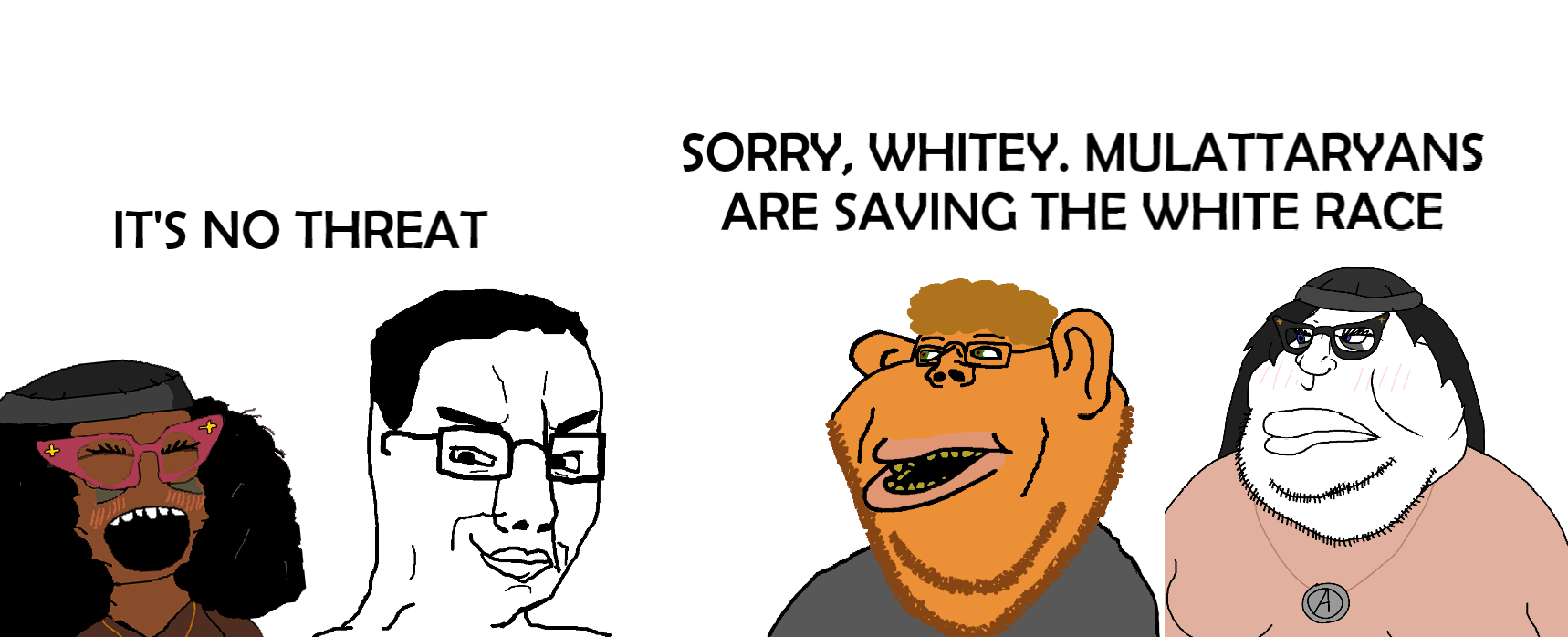 soyniqua, soytan, chudjak, impish soyak ears, meximutt, impish amerimutt, black hair, black skin, brown eyes, brown hair