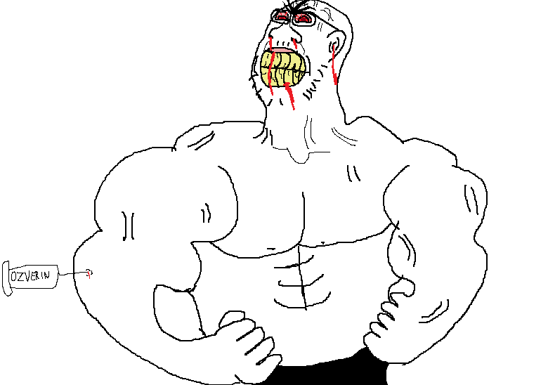 feraljak, feralrage, 1soyjak, abs, anger, angry, bald, blood, bloodshot eyes, boxers