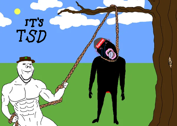 impish, supremepedo, aryan, 2soyjaks, a10 eyes, bald, black eyes, black skin, blood, blue background