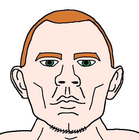 gaelmutt, gaelaryan, aryan, a10 eyes, chiseled jawline, closed mouth, ear, gaelic, ginger, green eyes