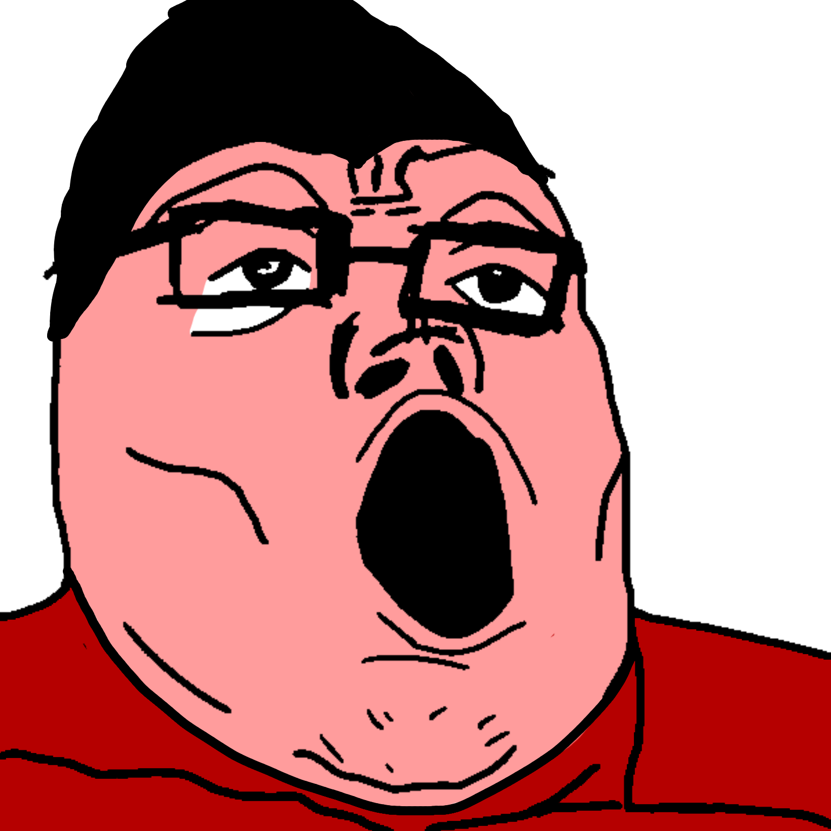 nikocado avocado, tony soprano soyjak, 'cado, 1soyjak, black hair, clothes, fat, glasses, hair, looking up