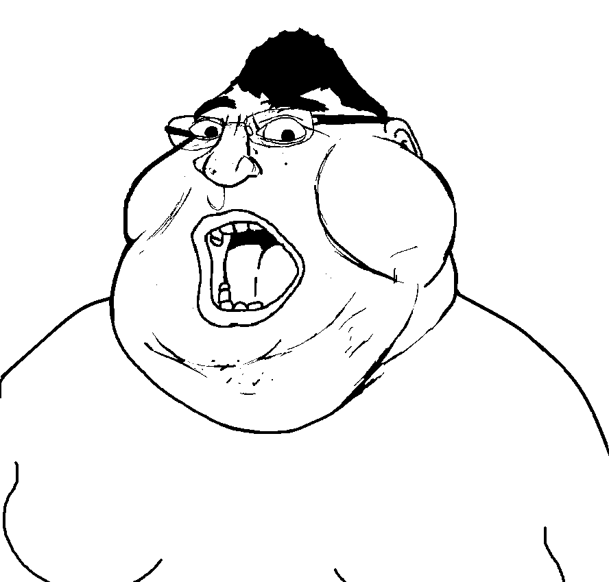 fatjak, meximutt, fusionjaks, 1soyjak, black hair, excited, fat, glasses, hair, looking at you