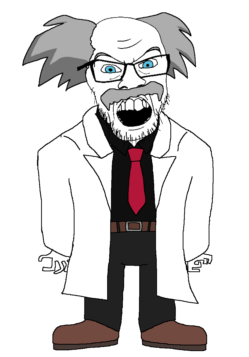 feraljak, 1soyjak, angry, belt, belt buckle, black pants, black shirt, blue eyes, brown belt, brown shoes