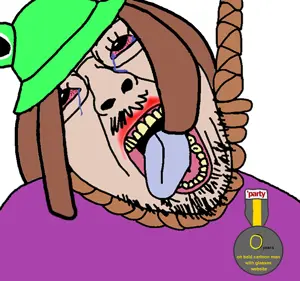 bernd, hanging troonjak, troonjak, ack, amphibian, animal, badge, clothes, crying, dead