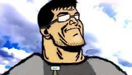 billy butcher, unknown, /int/ (soyjak.party), 1soyjak, beard, black hair, buff, closed mouth, gill kringos, glasses