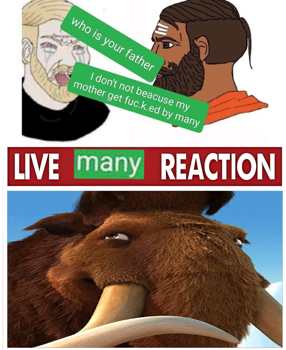 manny, yes chad, who is your father, angry, beard, blonde hair, brown skin, closed mouth, frown, hair