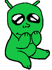 bury pink gril, vlodson, vlodalien, alien, animated, antenna, antennae, big eyes, closed mouth, extraterrestrial