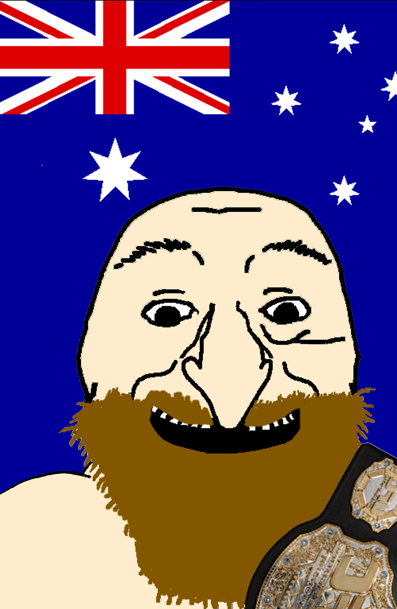 bernd, markiplier soyjak, bruceson, alexander volkanovski, aussie, australia, beard, black eyes, brown beard, buff