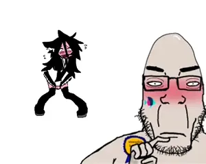 soyak, 2soyjaks, animated, award, blush, buff, closed eyes, closed mouth, embarrassed, front view