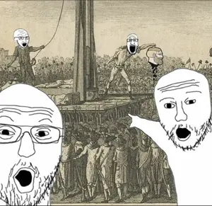 yes chad, markiplier soyjak, soyak, two pointing soyjaks, 4soyjaks, arm, chad, france, french revolution, glasses