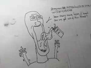 soyak, soyak soymilk, drinking, glasses, greentext, hands, hands up, open mouth, redraw, soy