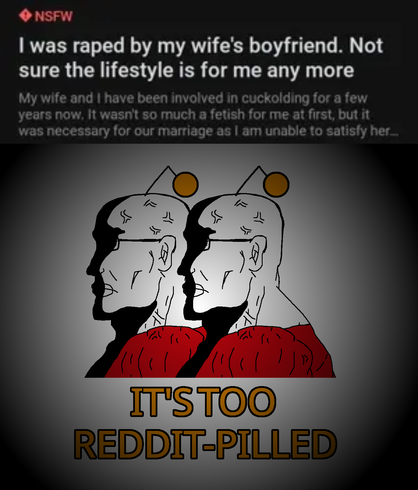 chudjak, perceptive chud, perceptive chud side, i was raped yesterday, it's based and christpilled, alien, big lips, buff, bushy eyebrows, chud