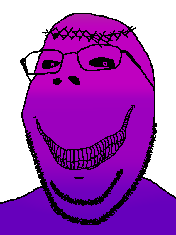 blossom, gapejak, wholesome soyjak, admin 7, crown of thorns, glasses, gradient, le scary face, looking at you, no eyebrows