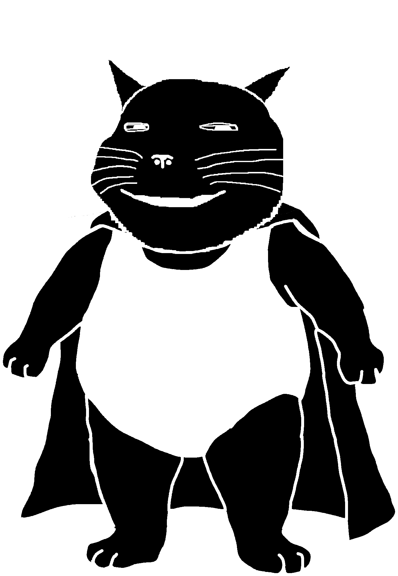 gigachadhero, gapejak, massjak, massmeowjak, wholesome soyjak, 1soyjak, animal, bald, black eyes, cape