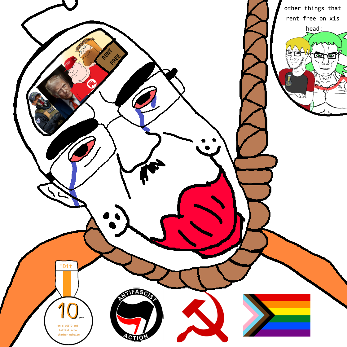 donald trump, chudjak, soyak, chudjak front, muscular chud, patrick, jartycuck, 4chan, antifa, bald