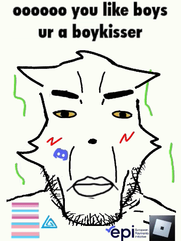 boykisser, chudjak, markiplier soyjak, chudplier, esl pedo league, 1soyjak, animated, blush, boylover symbol, caption