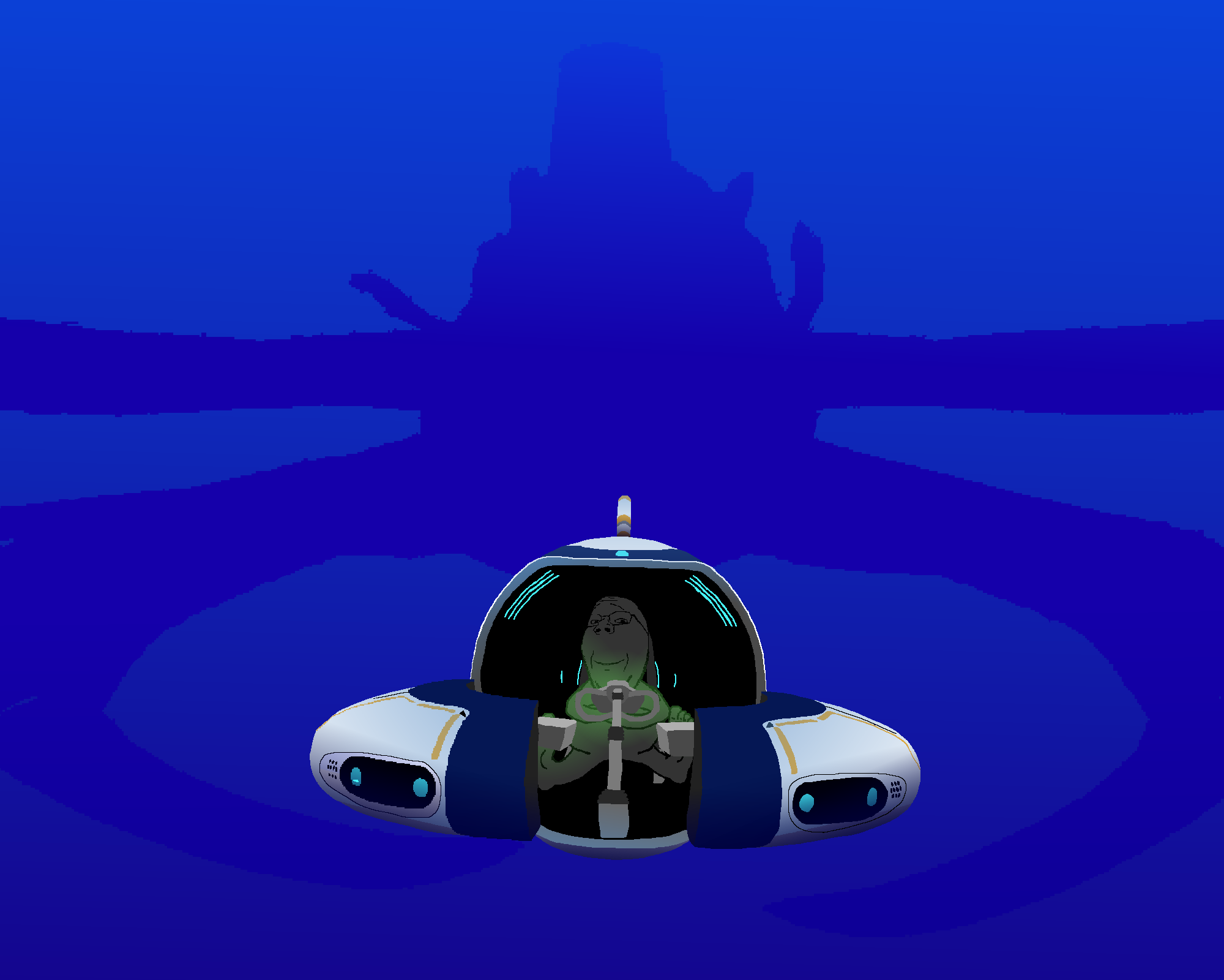 gapejak, wholesome soyjak, 1soyjak, bald, blue background, feet, front view, full body, leviathan, looking at you
