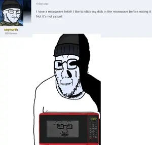 237329 - soybooru.com - 3soyjaks bald black_eyes black_hair cobson fat front_view glasses hair half_body half_open_mouth hornyson looking_at_you microwave namefags north open_eyes portrait rapeson scared smile soyak so.jpg