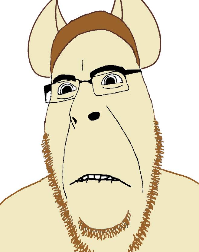 cobson, hornyson, 1soyjak, biting lip, biting lips, black eyes, closed mouth, fanart, front view, furry