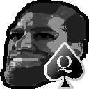 gigachad, fusionmoji, nuurumoji, bbc slut, black eyes, black hair, buff, ear, emoji, gray skin