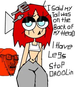 soyak, soyak (concerned), 1soyjak, angry, animal, blue eyes, femboy, fish, fork, hair
