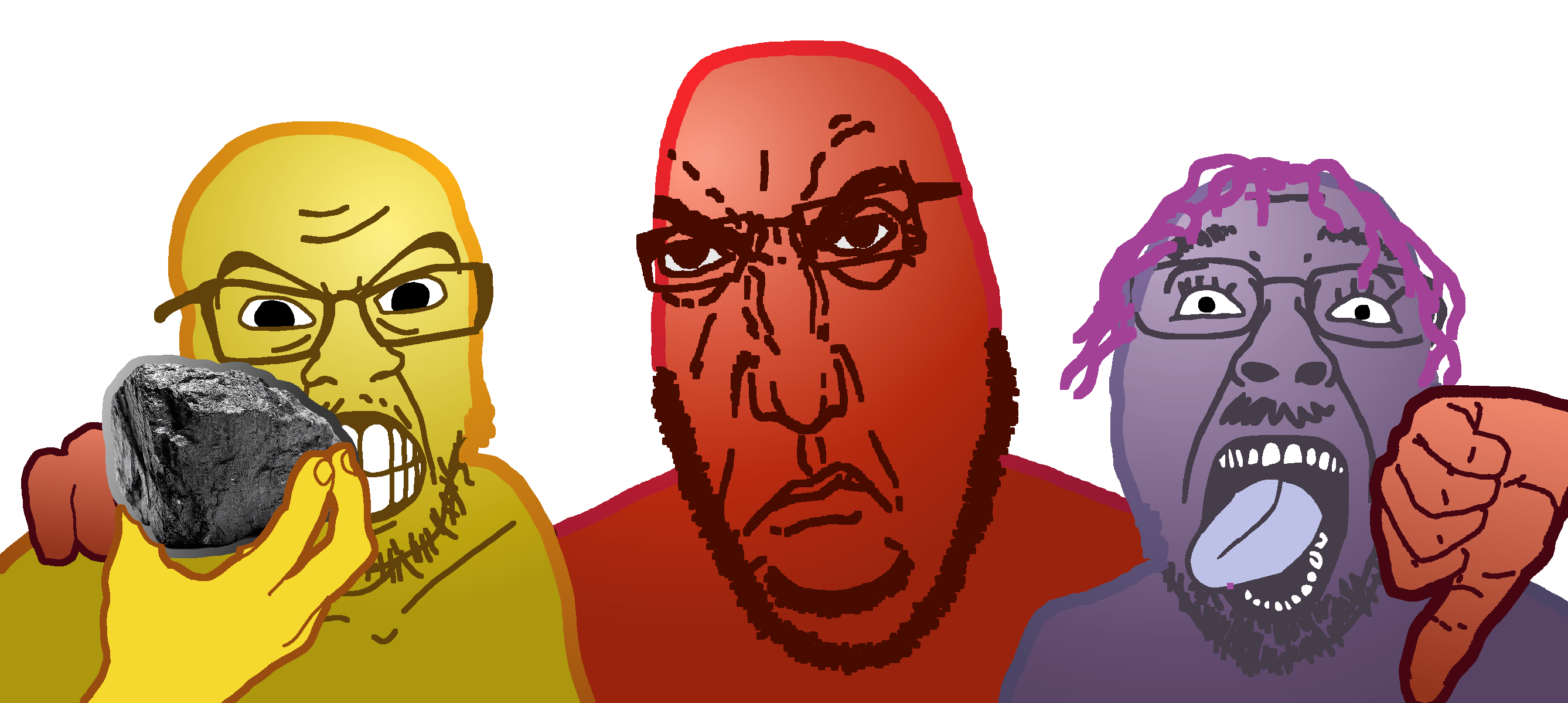 bernd, cobson, feraljak, talkingballsoyjak, troonjak, punisher face, nuurumoji, trios & duos, 3soyjaks, angry