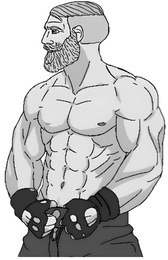 yes chad, aryan, 1soyjak, a10, a10 eyes, aryan beast, aryan chad, beard, black and white, blonde hair