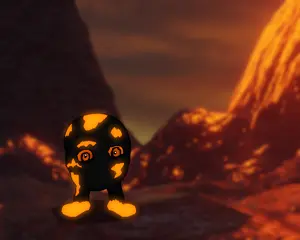 a walking creature in the volcanic landscape1.png