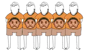gapejak, good boy, 5soyjaks, anti ongezellig, arm, closed mouth, clothes, full body, glasses, good boy