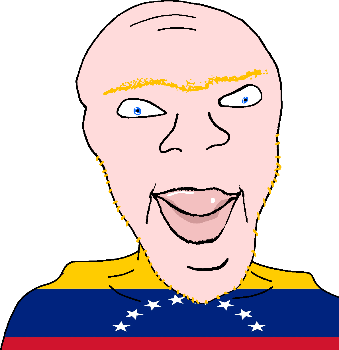 haitiandealer, feraljak, fernbert, aryan, 1soyjak, a10 eyes, black eyes, black skin, blonde hair, blue eyes
