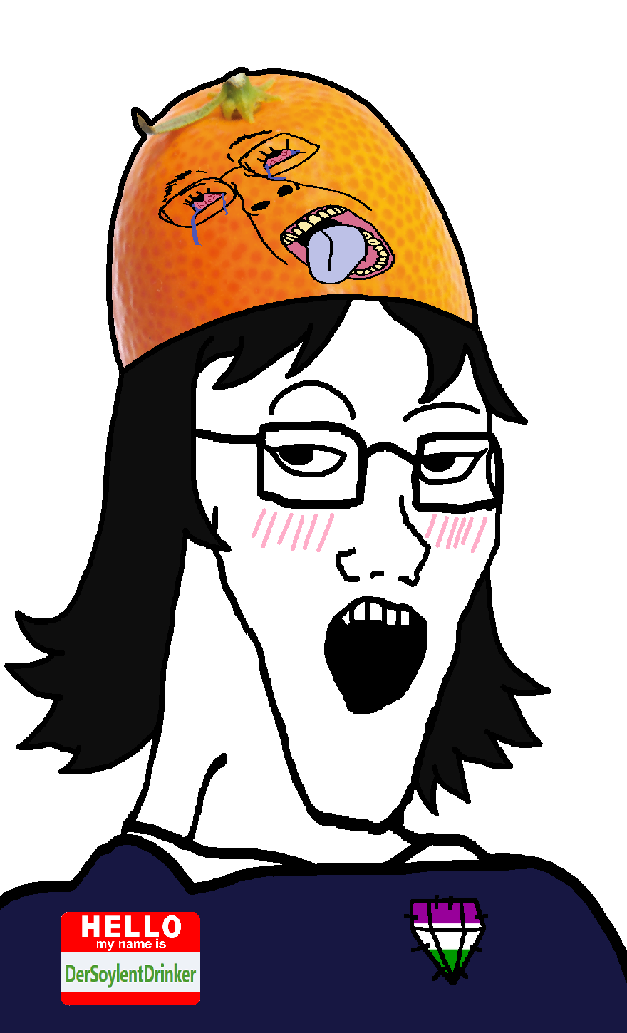 bernd, soyak, female longsoyak, long soyak, pinejak, ack, black hair, bloodshot eyes, clothes, gay