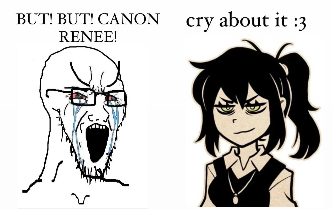renee graves, soyak, soyak (crying), bald, black hair, bloodshot eyes, clothes, collared shirt, crying, ear