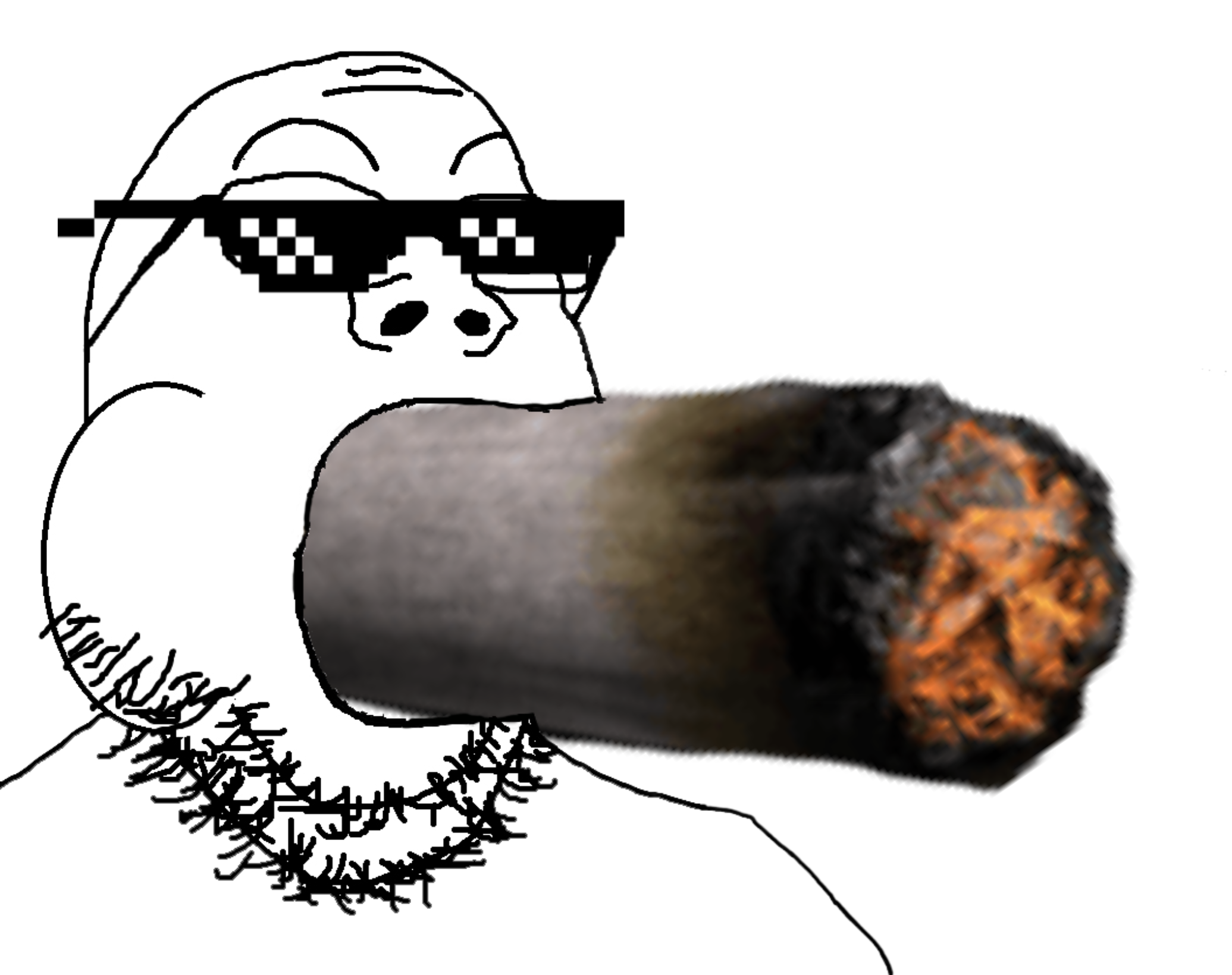gapejak, blowjob gapejak, 1soyjak, bald, blunt, chin, double chin, eyebrows, glasses, mlg