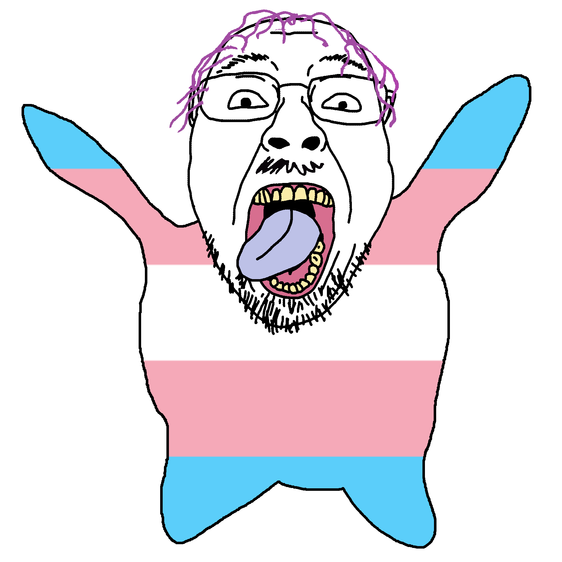 bernd, troonjak, 1soyjak, excited, fat, front view, full body, hair, looking at you, mustache