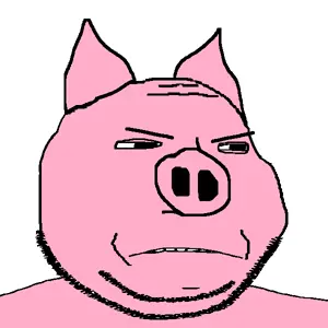 gapejak, massjak, wholesome soyjak, angry, animal, animated, ear, glasses, open mouth, pig