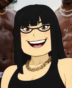 soychang, soytan, shirtjak, 1soyjak, animated, asian, asian eyes, asian female, black hair, blacked