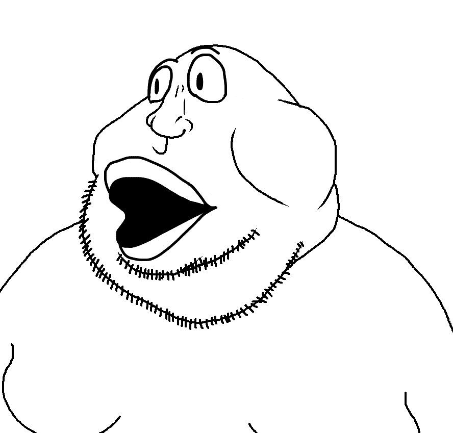 meximutt, 1soyjak, bald, big eyes, chin, double chin, fat, fat fuck, lips, looking to the left