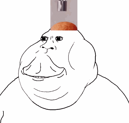 impish soyak ears, meximutt, bantujeet, bantumutt, henry, 1soyjak, animated, bald, closed mouth, fat