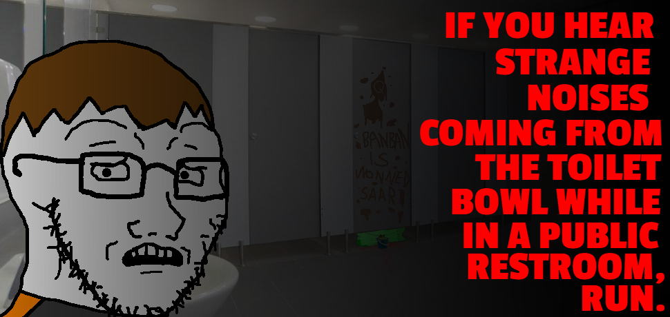 dan, soyak, soyak (concerned), natejak, brimstone creepypastas, 1soyjak, bathroom, bathroom stall, blood, brown hair