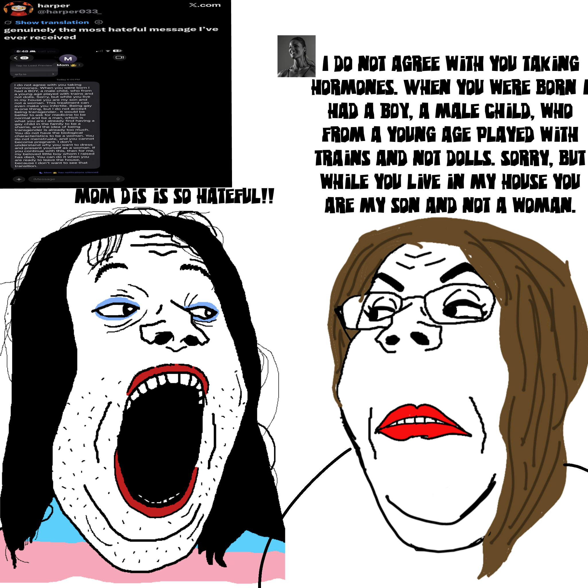 gigachad, alicia, gapejak, gapelicia, milfjak, geggy screenshots, black hair, blonde hair, english text, fat