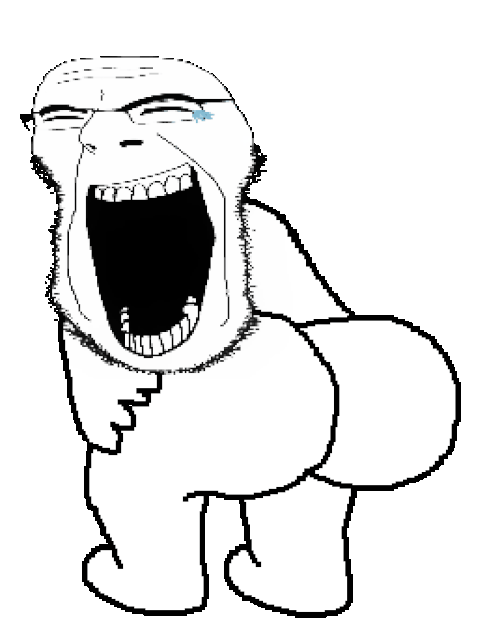 cobson, 1soyjak, animated, bald, closed eyes, crying, dance, glasses, laughing, looking to the left