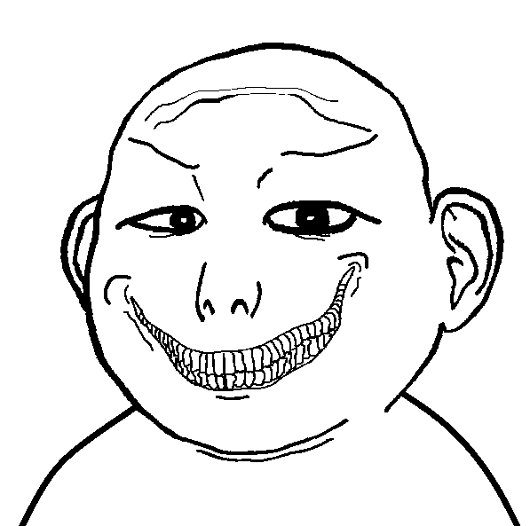 kuzjak, evil kevin, kevin, 1soyjak, bald, ear, edit, fat, front view, half open mouth