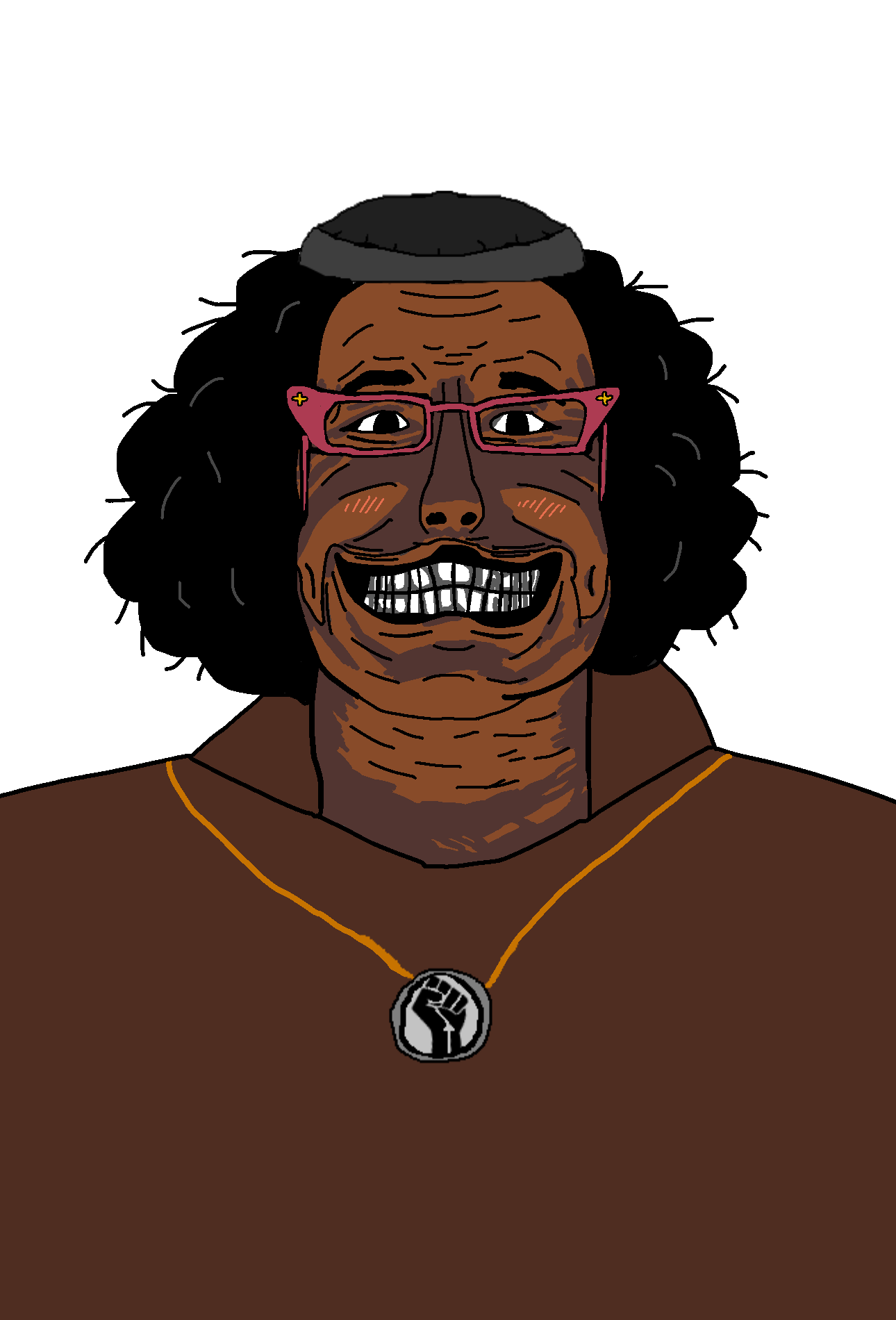 rapeferret, soyferret, soytan, judgejak, afro, bared teeth, big teeth, blm logo, blush, brown skin