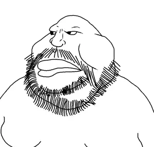 meximutt, 1soyjak, bald, beard, black eyes, closed mouth, fat, front view, looking to the left, no glasses