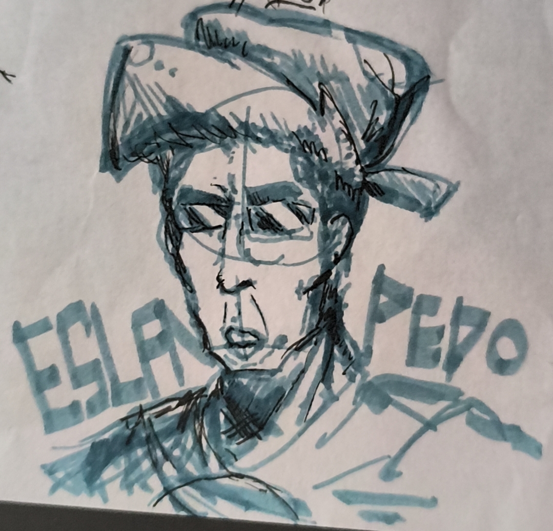 esl fnf pedo, chudjak, markiplier soyjak, chudplier, 1soyjak, cap, closed mouth, clothed, clothes, drawfag