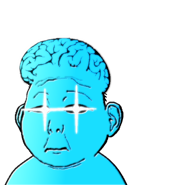 kuzjak, kevin, 1soyjak, bald, blue skin, brain, closed mouth, exposed brain, fat, front view