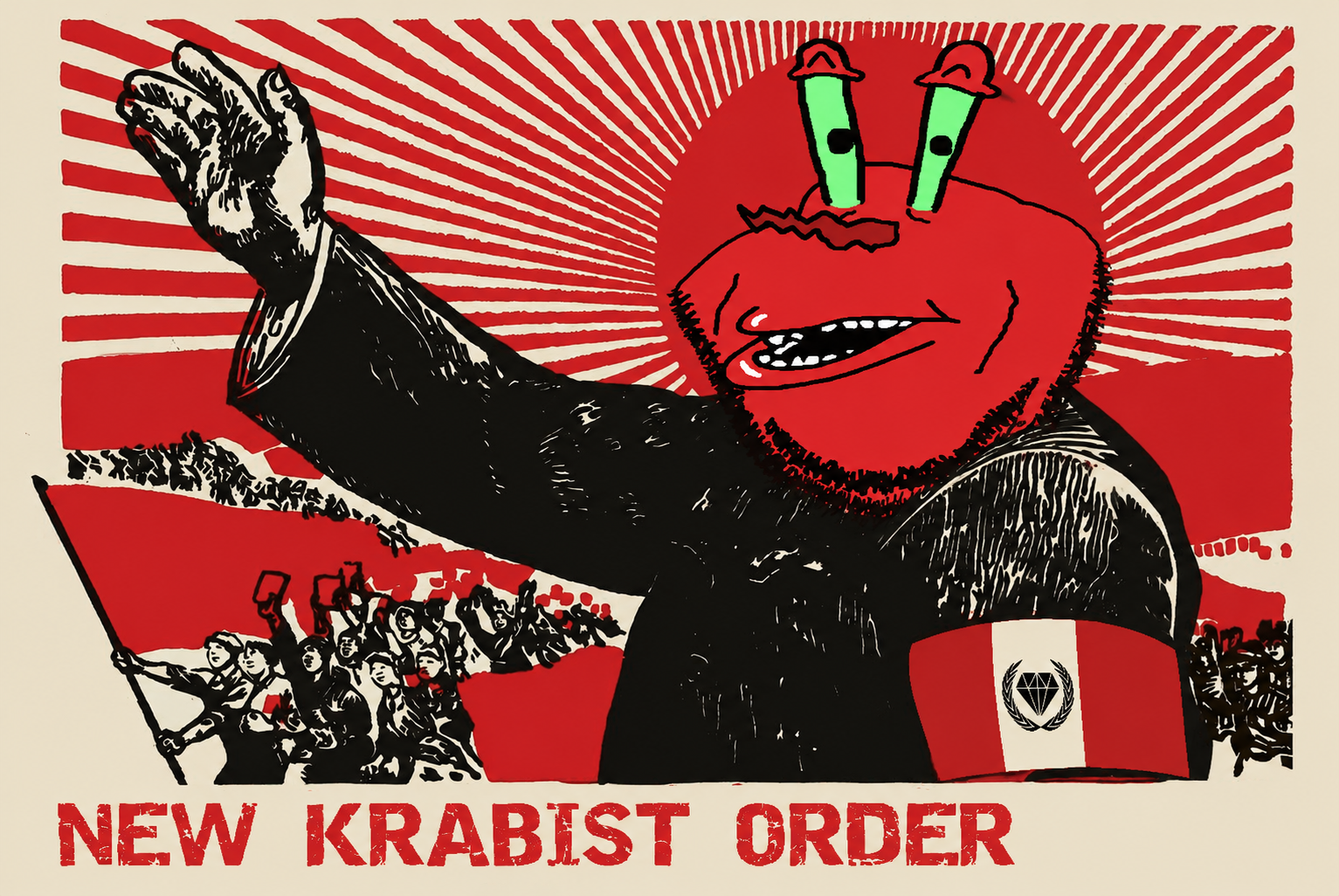 mr krabs, impish soyak ears, impish amerimutt, animal, crab, crustacean, eyes, glasses, knwo, krabist new order