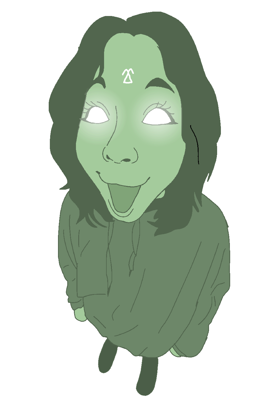 admin thrembo, derpjak, female derpjak, femjak, female, full body, green hair, green skin, hair, long hair